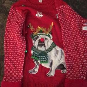 Bulldog Ugly Christmas Sweater Size 2X